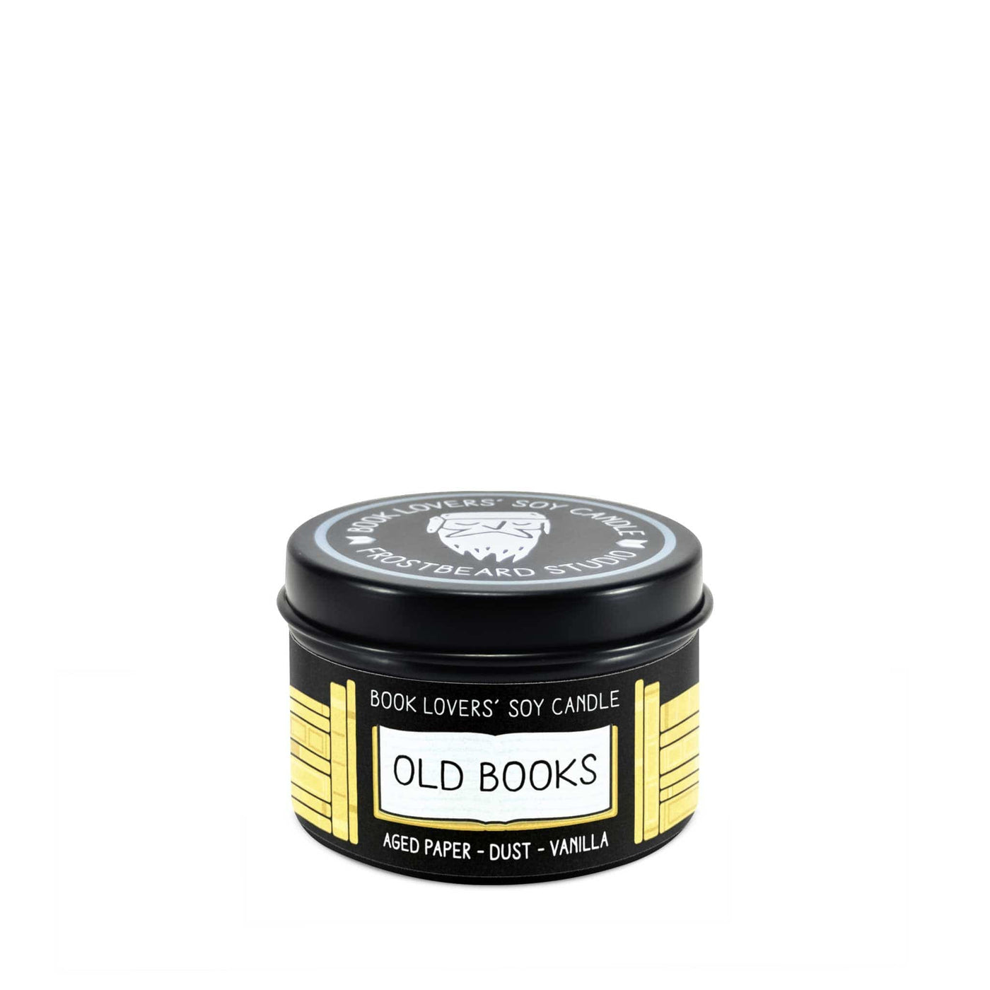 Old Books  -  2 oz Tin  -  Book Lovers' Soy Candle  -  Frostbeard Studio