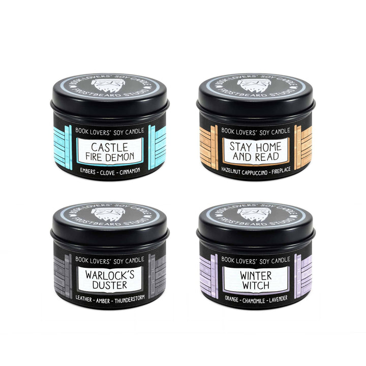 Winter Candle Bundle  -  2 oz Tin  -  Book Lovers' Soy Candle  -  Frostbeard Studio