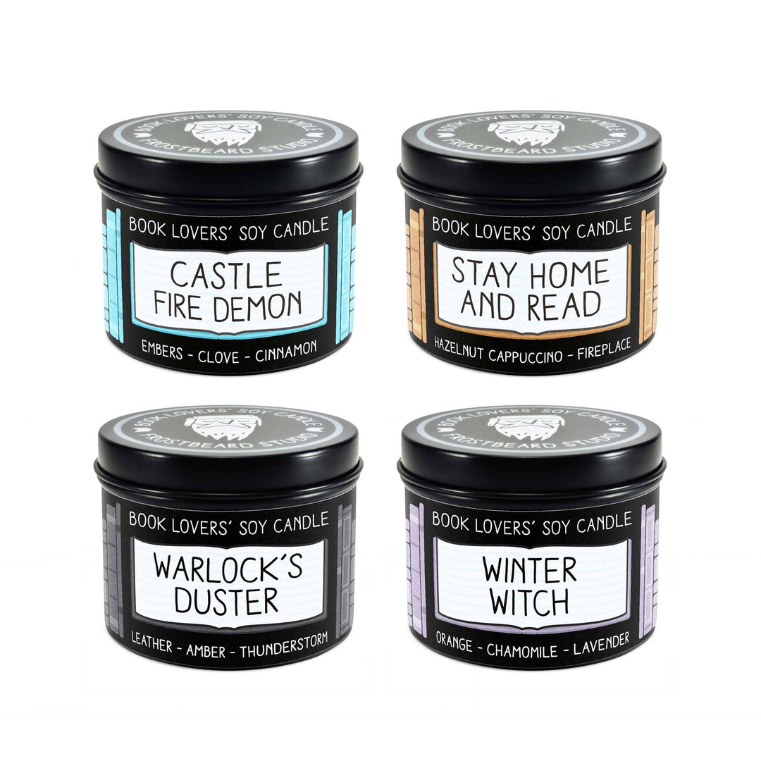 Winter Candle Bundle  -  4 oz Tin  -  Book Lovers' Soy Candle  -  Frostbeard Studio