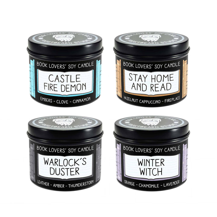 Winter Candle Bundle  -  4 oz Tin  -  Book Lovers' Soy Candle  -  Frostbeard Studio