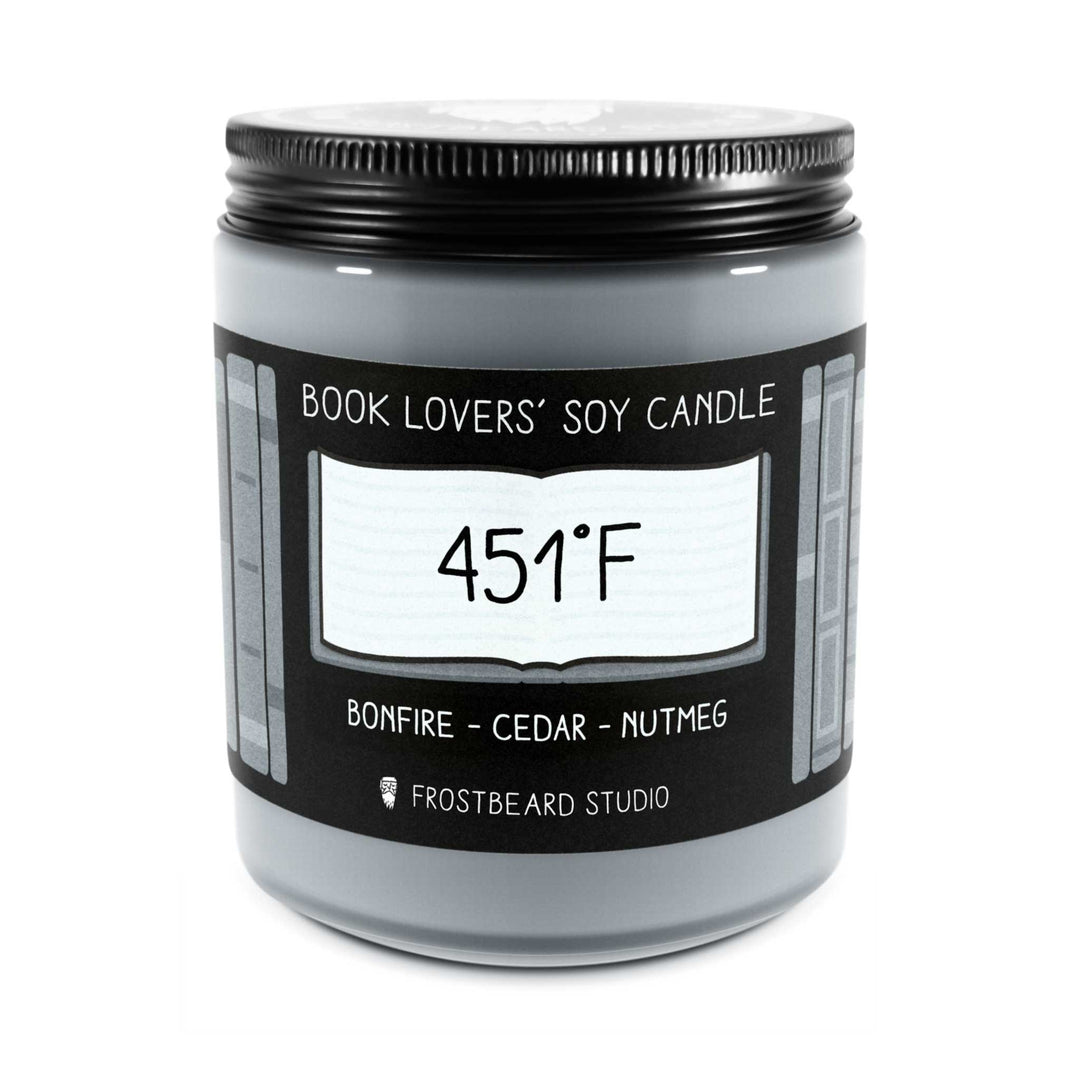 451°F  -  8 oz Jar  -  Book Lovers' Soy Candle  -  Frostbeard Studio