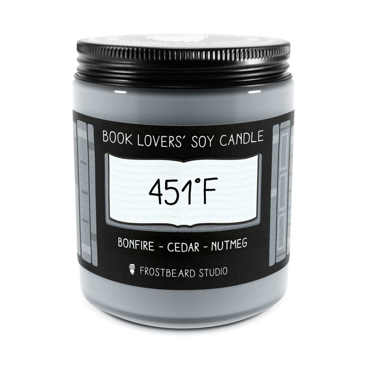 451°F  -  8 oz Jar  -  Book Lovers' Soy Candle  -  Frostbeard Studio