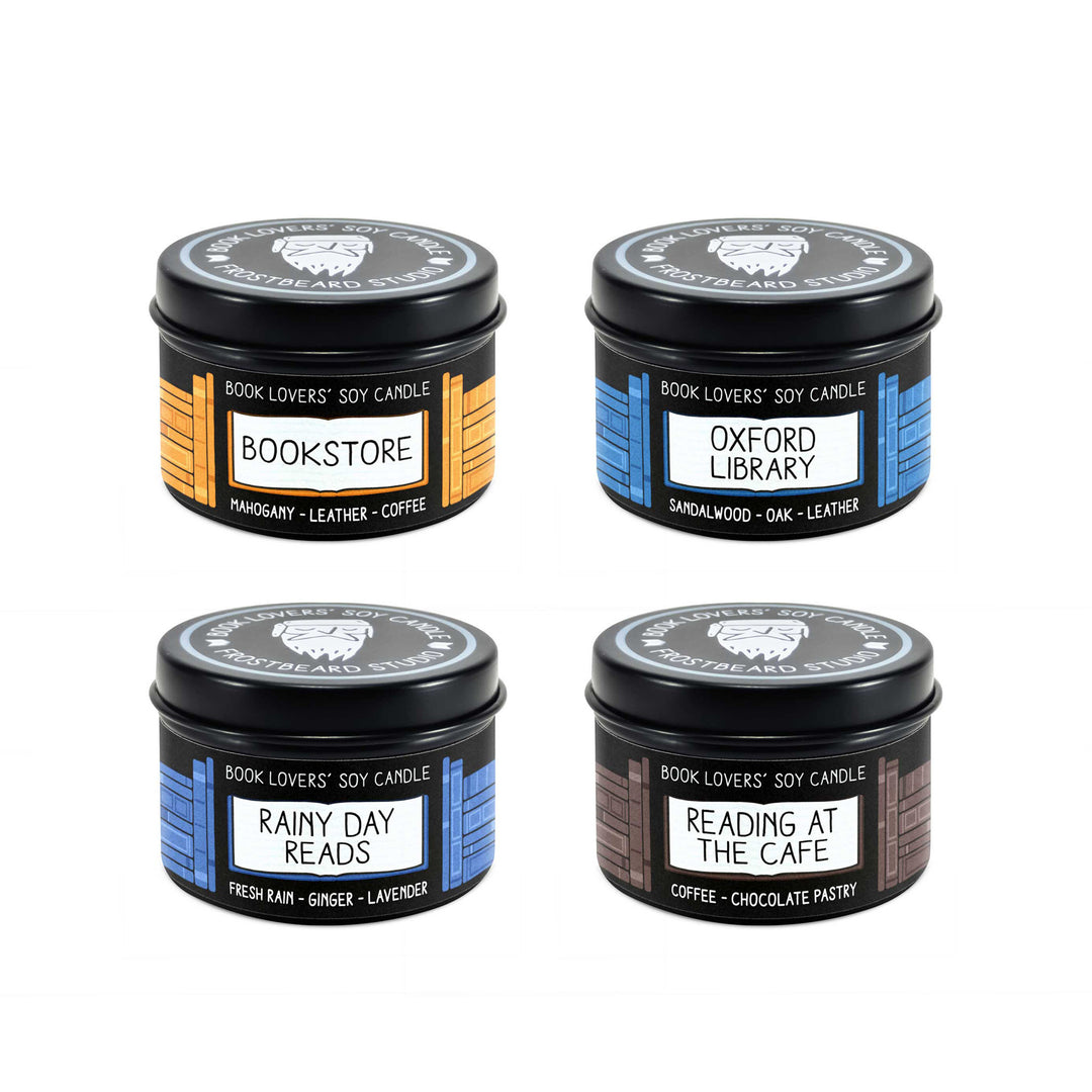Bestseller Bundle - 2 oz Sample Tin - Book Lovers' Soy Candles - Frostbeard Studio
