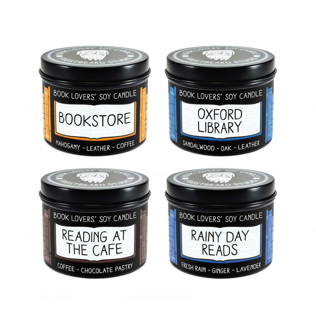 Bestseller Bundle - 4 oz Tin - Book Lovers' Soy Candles - Frostbeard Studio