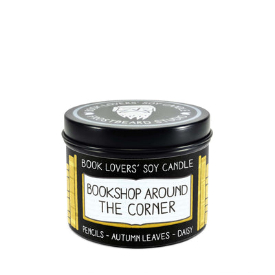 Bookshop Around the Corner - 4 oz Tin - Book Lovers' Soy Candle - Frostbeard Studio