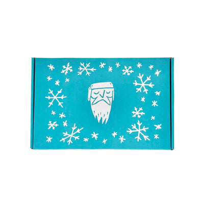 Booksmas Box - Frostbeard Logo and Snowflakes
