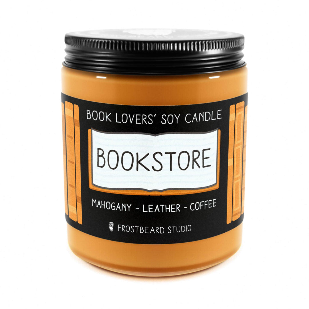 Bookstore  -  8 oz Jar  -  Book Lovers' Soy Candle  -  Frostbeard Studio