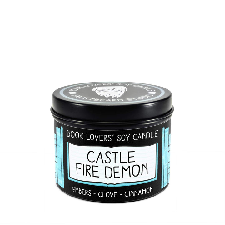 Castle Fire Demon  -  4 oz Tin  -  Book Lovers' Soy Candle  -  Frostbeard Studio