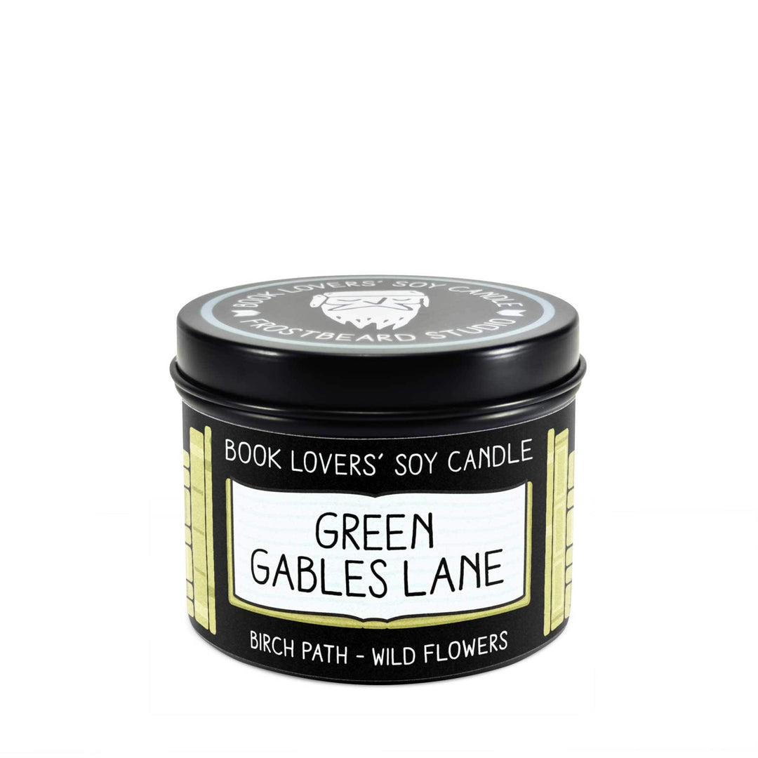 Green Gables Lane  -  4 oz Tin  -  Book Lovers' Soy Candle  -  Frostbeard Studio
