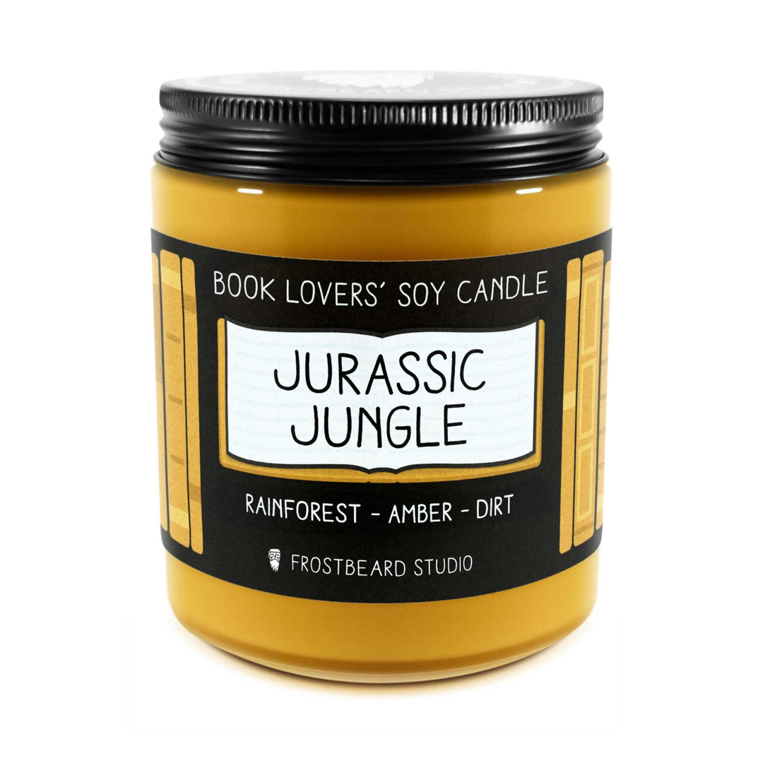 Jurassic Jungle  -  8 oz Jar  -  Book Lovers' Soy Candle  -  Frostbeard Studio