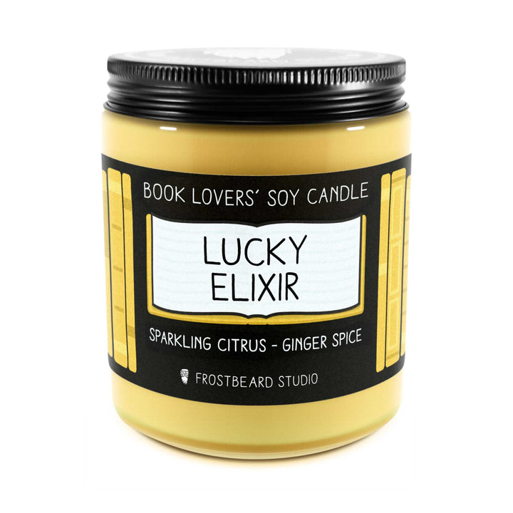 Lucky Elixir  -  8 oz Jar  -  Book Lovers' Soy Candle  -  Frostbeard Studio