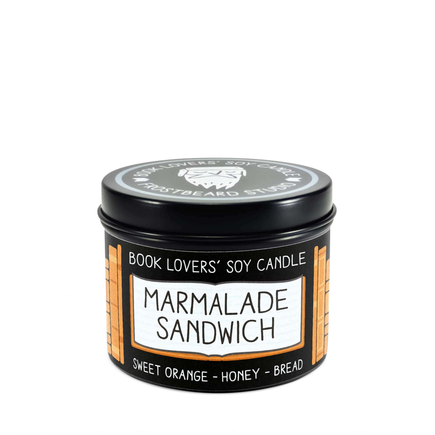 Marmalade Sandwich  -  4 oz Tin  -  Book Lovers' Soy Candle  -  Frostbeard Studio