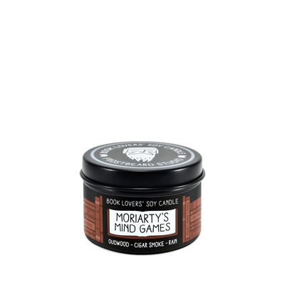Moriarty's Mind Games - 2 oz Tin - Book Lovers' Soy Candle - Frostbeard Studio