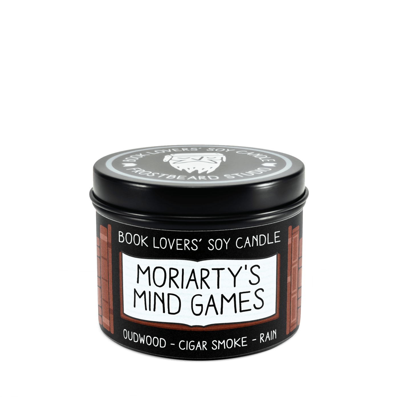 Moriarty's Mind Games - 4 oz Tin - Book Lovers' Soy Candle - Frostbeard Studio