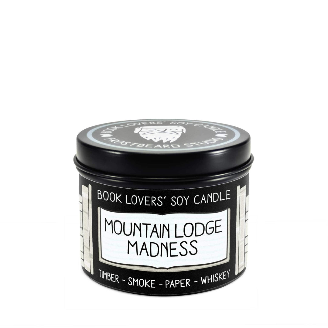 Mountain Lodge Madness  -  4 oz Tin  -  Book Lovers' Soy Candle  -  Frostbeard Studio