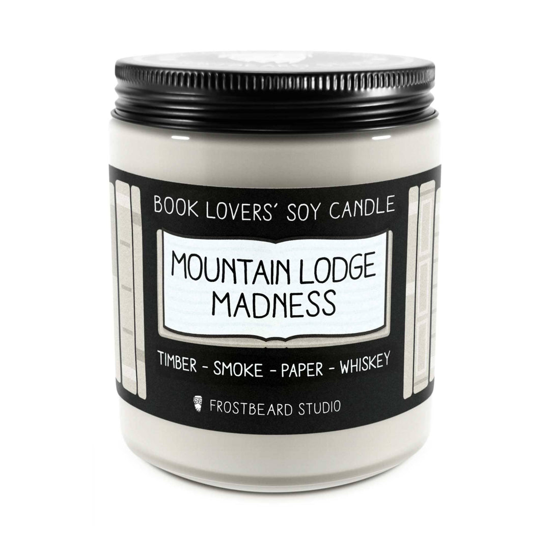 Mountain Lodge Madness  -  8 oz Jar  -  Book Lovers' Soy Candle  -  Frostbeard Studio