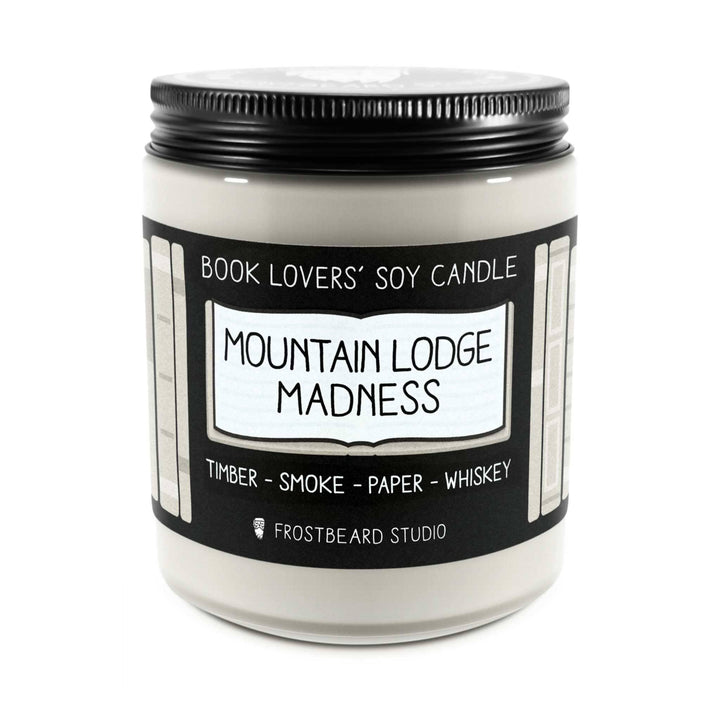 Mountain Lodge Madness  -  8 oz Jar  -  Book Lovers' Soy Candle  -  Frostbeard Studio