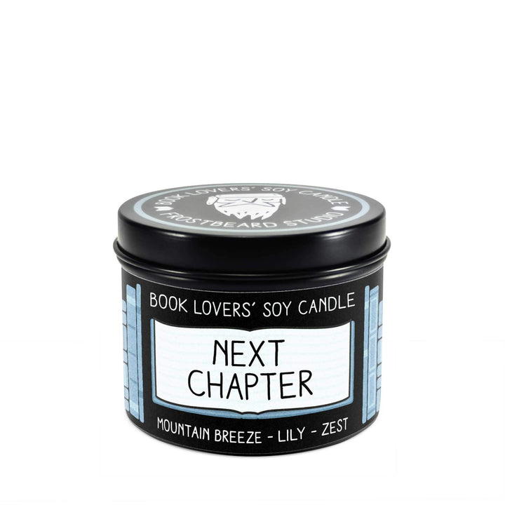 Next Chapter  -  4 oz Tin  -  Book Lovers' Soy Candle  -  Frostbeard Studio