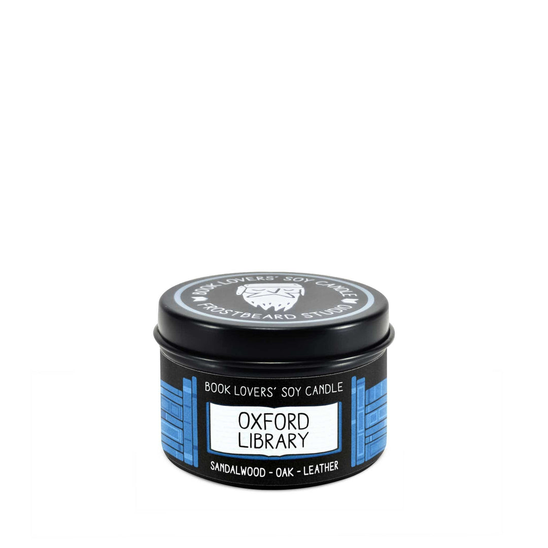 Oxford Library  -  2 oz Tin  -  Book Lovers' Soy Candle  -  Frostbeard Studio