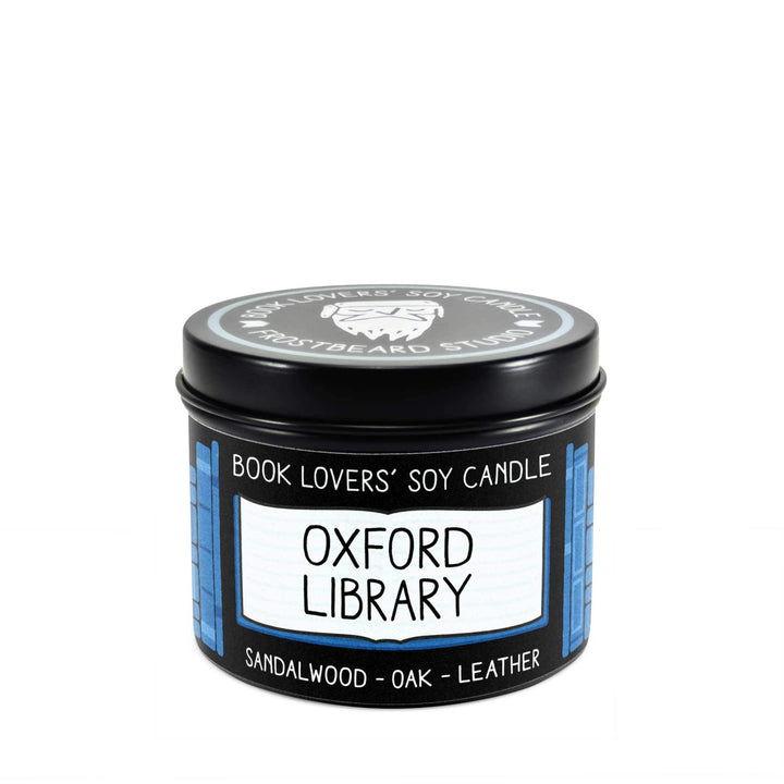Oxford Library  -  4 oz Tin  -  Book Lovers' Soy Candle  -  Frostbeard Studio