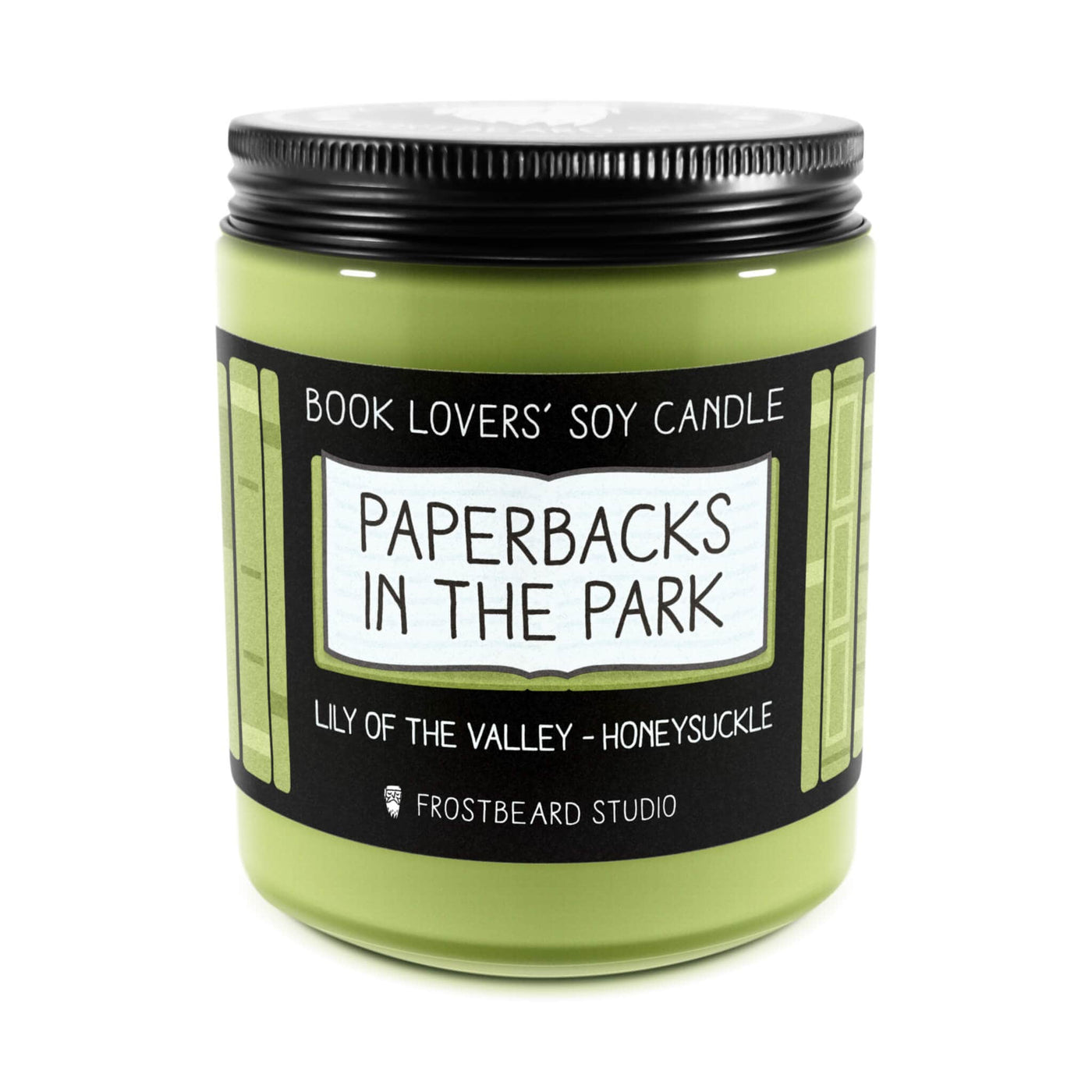 Paperbacks in the Park - 8 oz Jar - Book Lovers' Soy Candle - Frostbeard Studio