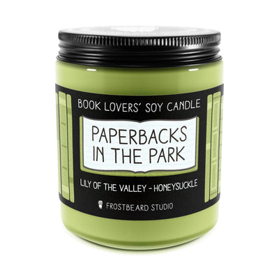 Paperbacks in the Park - 8 oz Jar - Book Lovers' Soy Candle - Frostbeard Studio