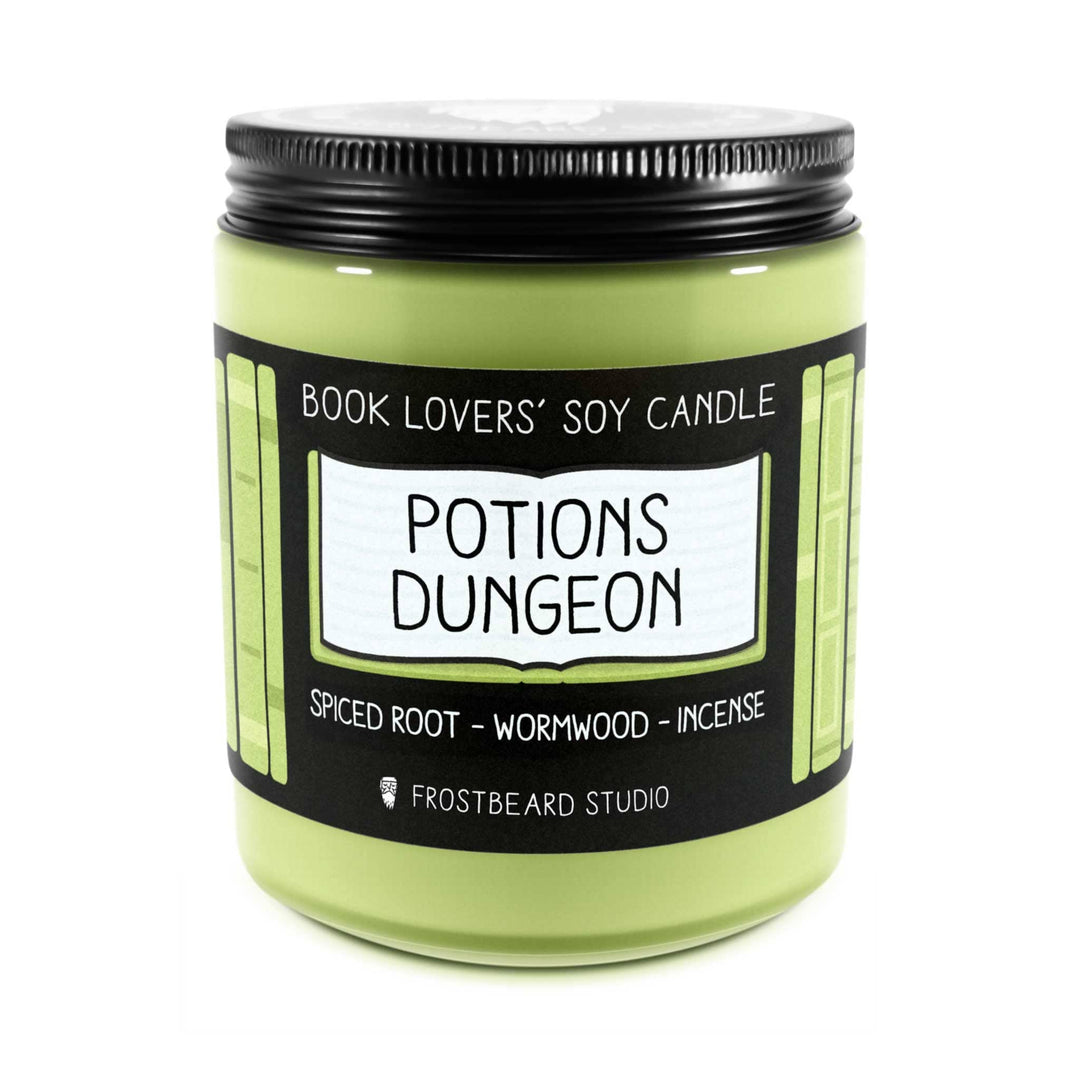 Potions Dungeon  -  8 oz Jar  -  Book Lovers' Soy Candle  -  Frostbeard Studio