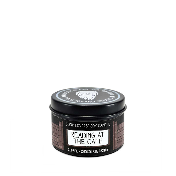 Reading at the Cafe  -  2 oz Tin  -  Book Lovers' Soy Candle  -  Frostbeard Studio