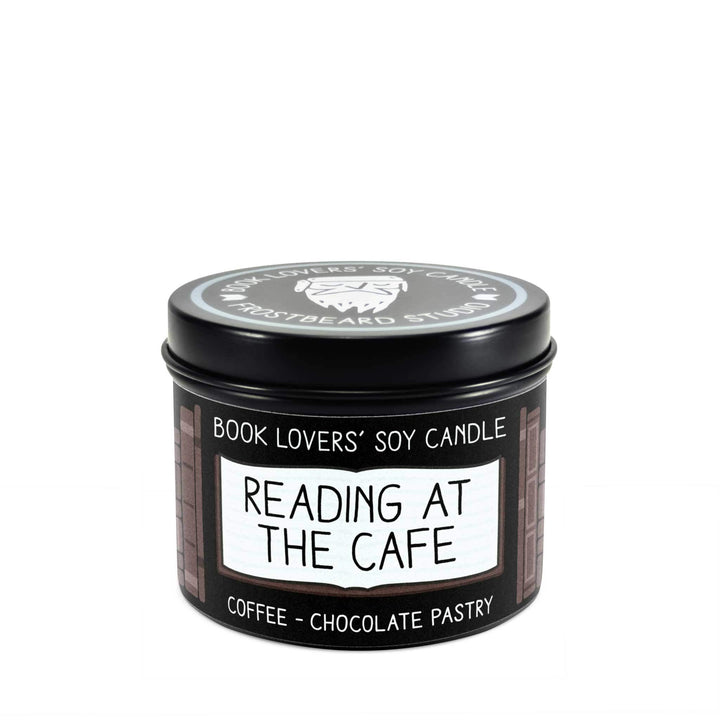 Reading at the Cafe  -  4 oz Tin  -  Book Lovers' Soy Candle  -  Frostbeard Studio