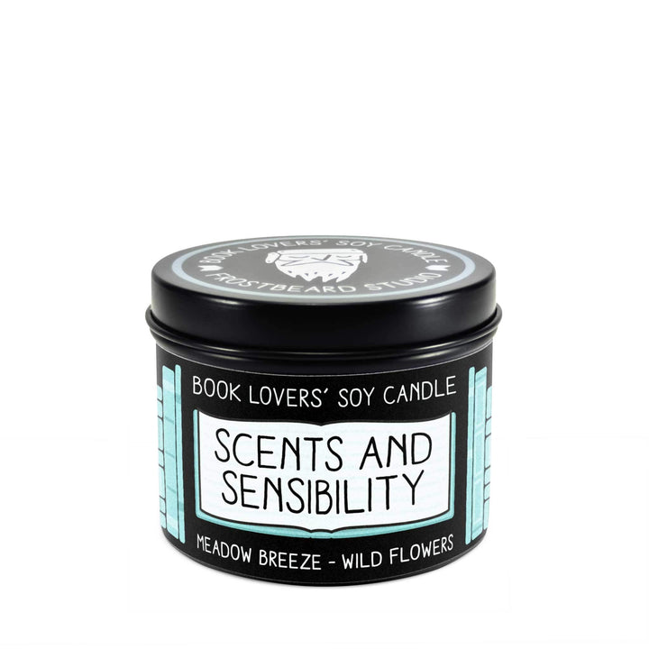 Scents and Sensibility  -  4 oz Tin  -  Book Lovers' Soy Candle  -  Frostbeard Studio