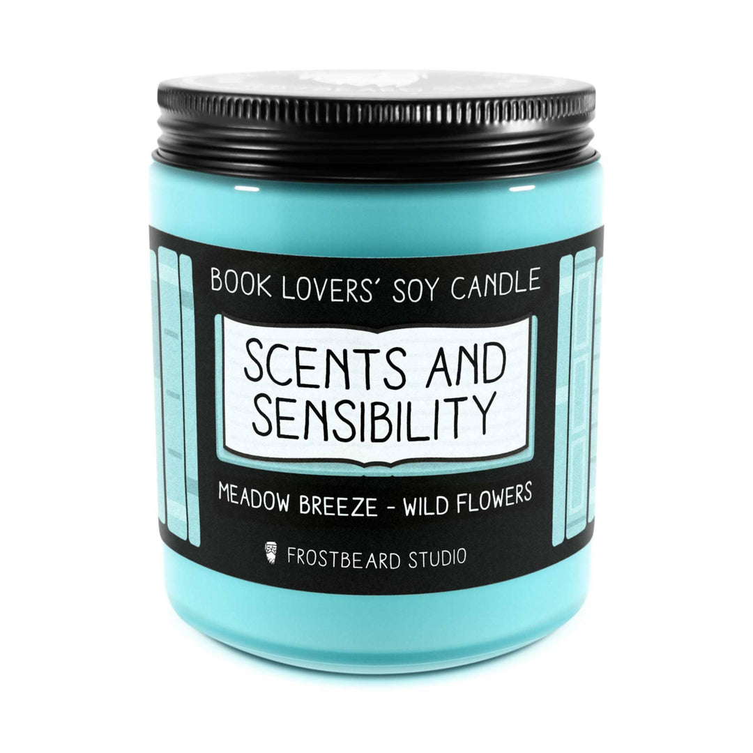 Scents and Sensibility  -  8 oz Jar  -  Book Lovers' Soy Candle  -  Frostbeard Studio