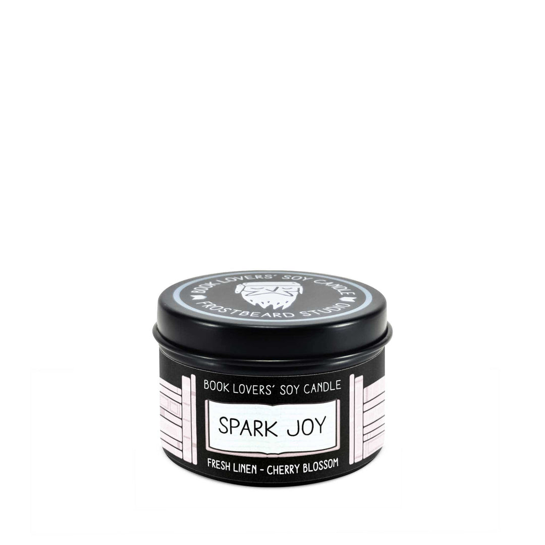Spark Joy  -  2 oz Tin  -  Book Lovers' Soy Candle  -  Frostbeard Studio