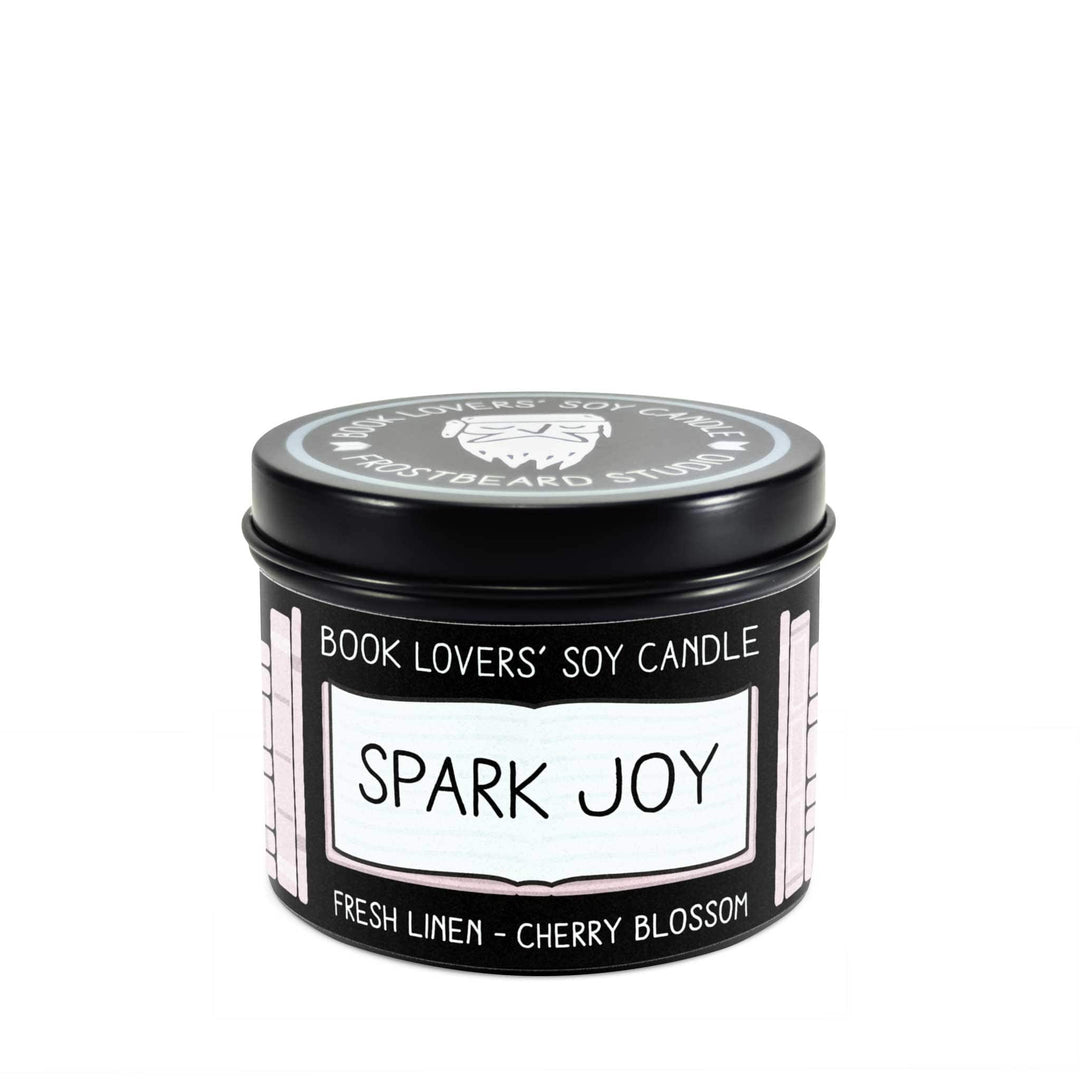 Spark Joy  -  4 oz Tin  -  Book Lovers' Soy Candle  -  Frostbeard Studio