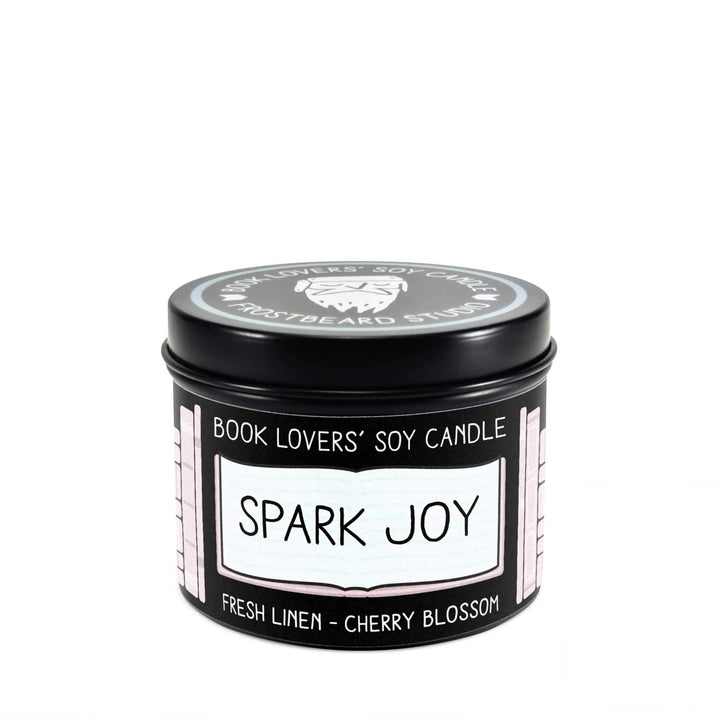 Spark Joy  -  4 oz Tin  -  Book Lovers' Soy Candle  -  Frostbeard Studio