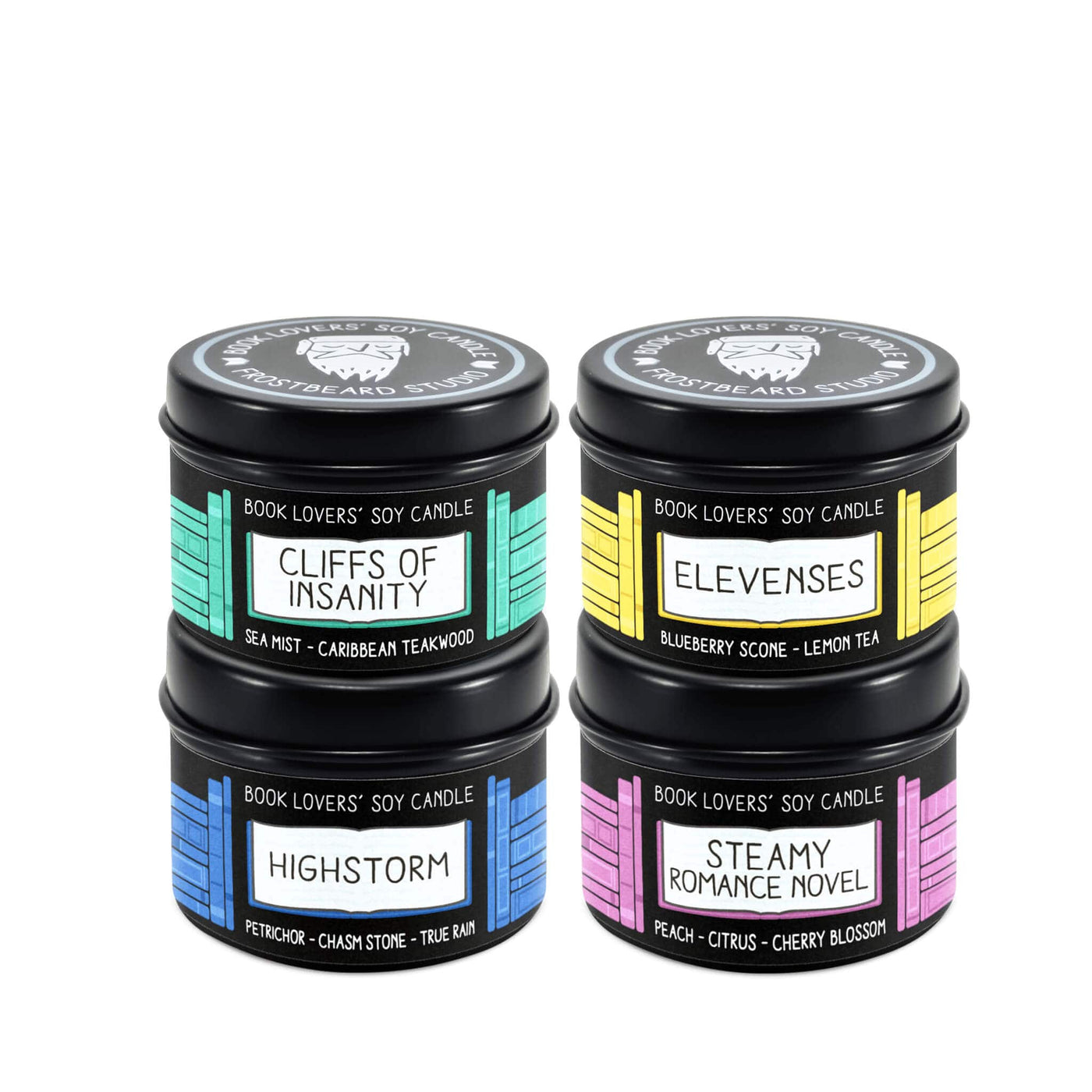 Summer Sample Pack - 2 oz Tins - Book Lovers' Soy Candles - Frostbeard Studio