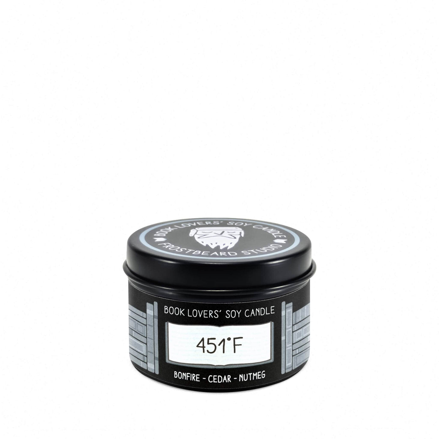 451°F - 2 oz Tin - Book Lovers' Soy Candle - Frostbeard Studio