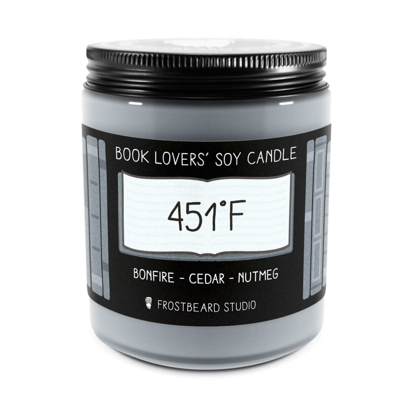 451°F  -  8 oz Jar  -  Book Lovers' Soy Candle  -  Frostbeard Studio