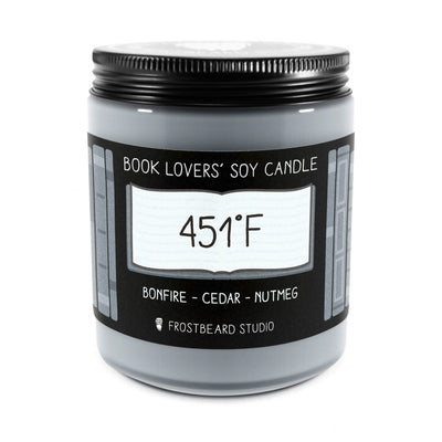 451°F - 8 oz Jar - Book Lovers' Soy Candle - Frostbeard Studio