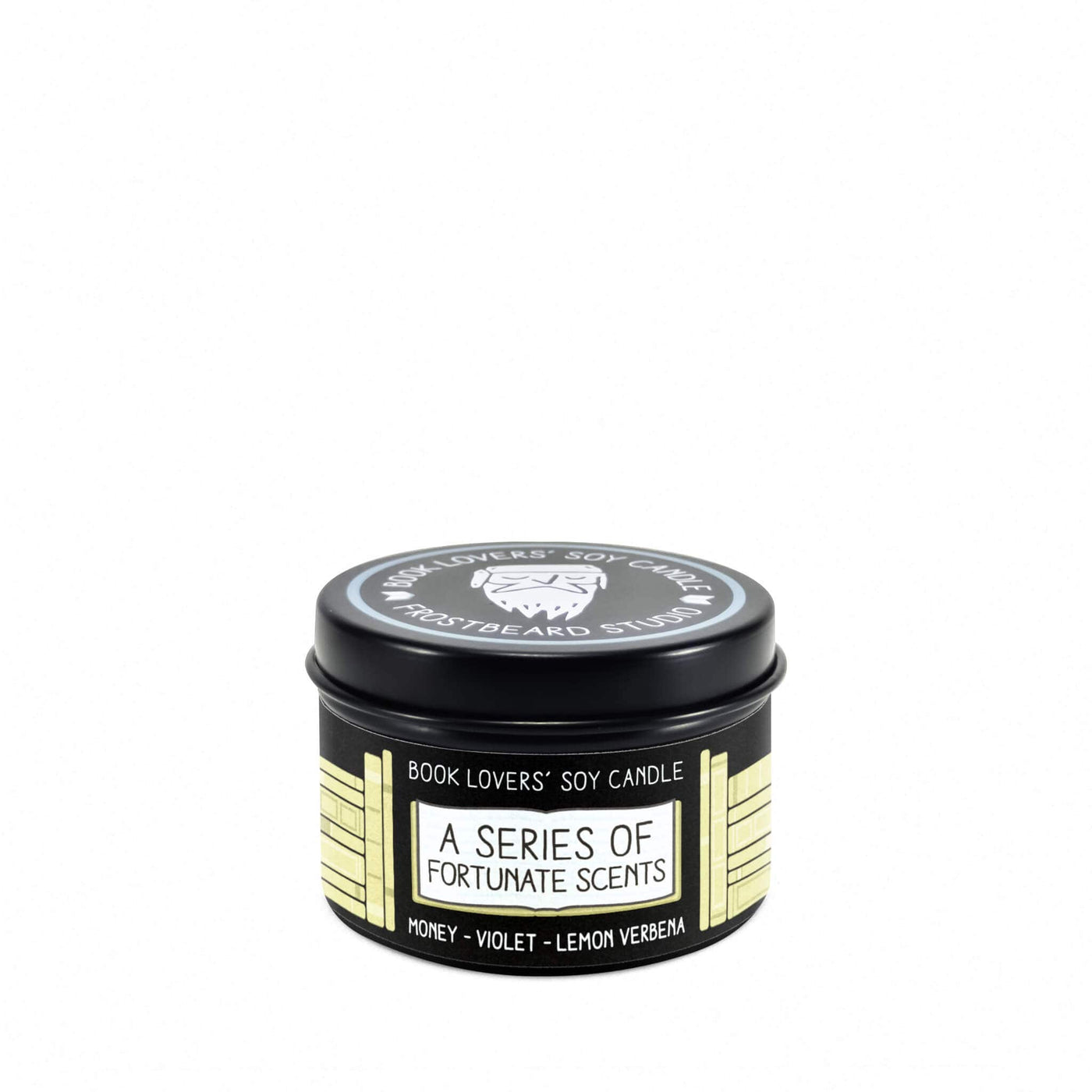 A Series of Fortunate Scents - 2 oz Tin - Book Lovers' Soy Candle - Frostbeard Studio