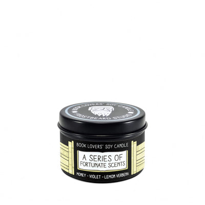 A Series of Fortunate Scents - 2 oz Tin - Book Lovers' Soy Candle - Frostbeard Studio