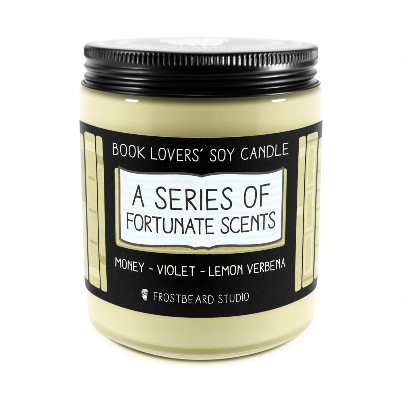 A Series of Fortunate Scents - 8 oz Jar - Book Lovers' Soy Candle - Frostbeard Studio