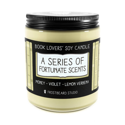 A Series of Fortunate Scents - 8 oz Jar - Book Lovers' Soy Candle - Frostbeard Studio