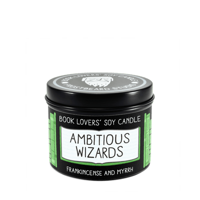 Ambitious Wizards - 4 oz Tin - Book Lovers' Soy Candle - Frostbeard Studio