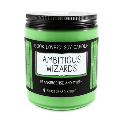 Ambitious Wizards  -  8 oz Jar  -  Book Lovers' Soy Candle  -  Frostbeard Studio