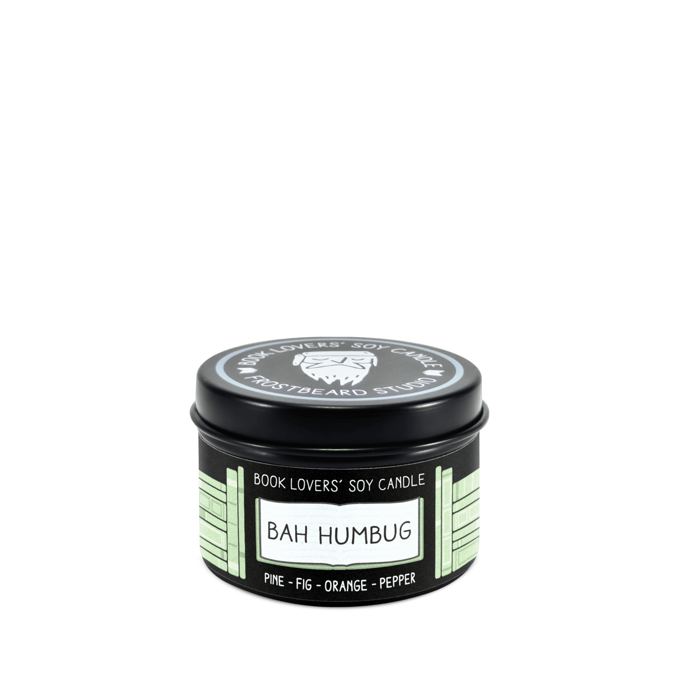 Bah Humbug - 2 oz Tin - Book Lovers' Soy Candle - Frostbeard Studio