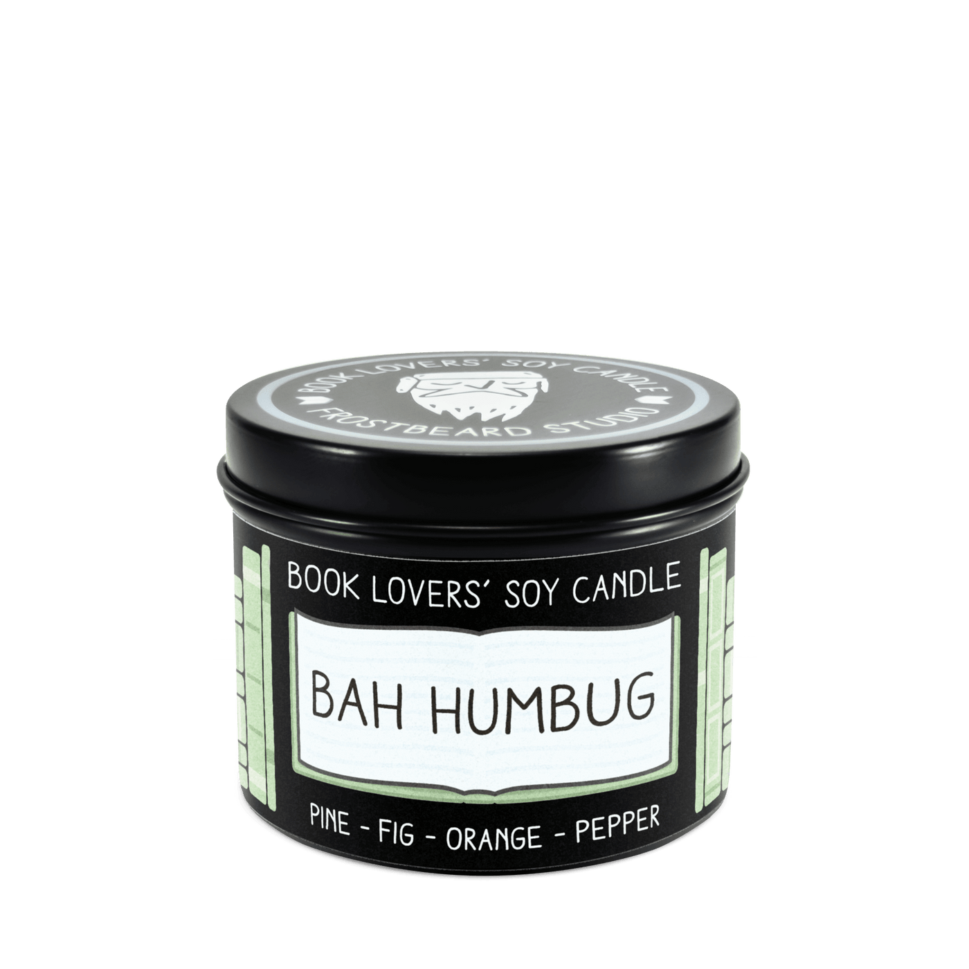 Bah Humbug - 4 oz Tin - Book Lovers' Soy Candle - Frostbeard Studio