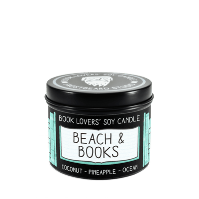 Beach & Books - 4 oz Tin - Book Lovers' Soy Candle - Frostbeard Studio