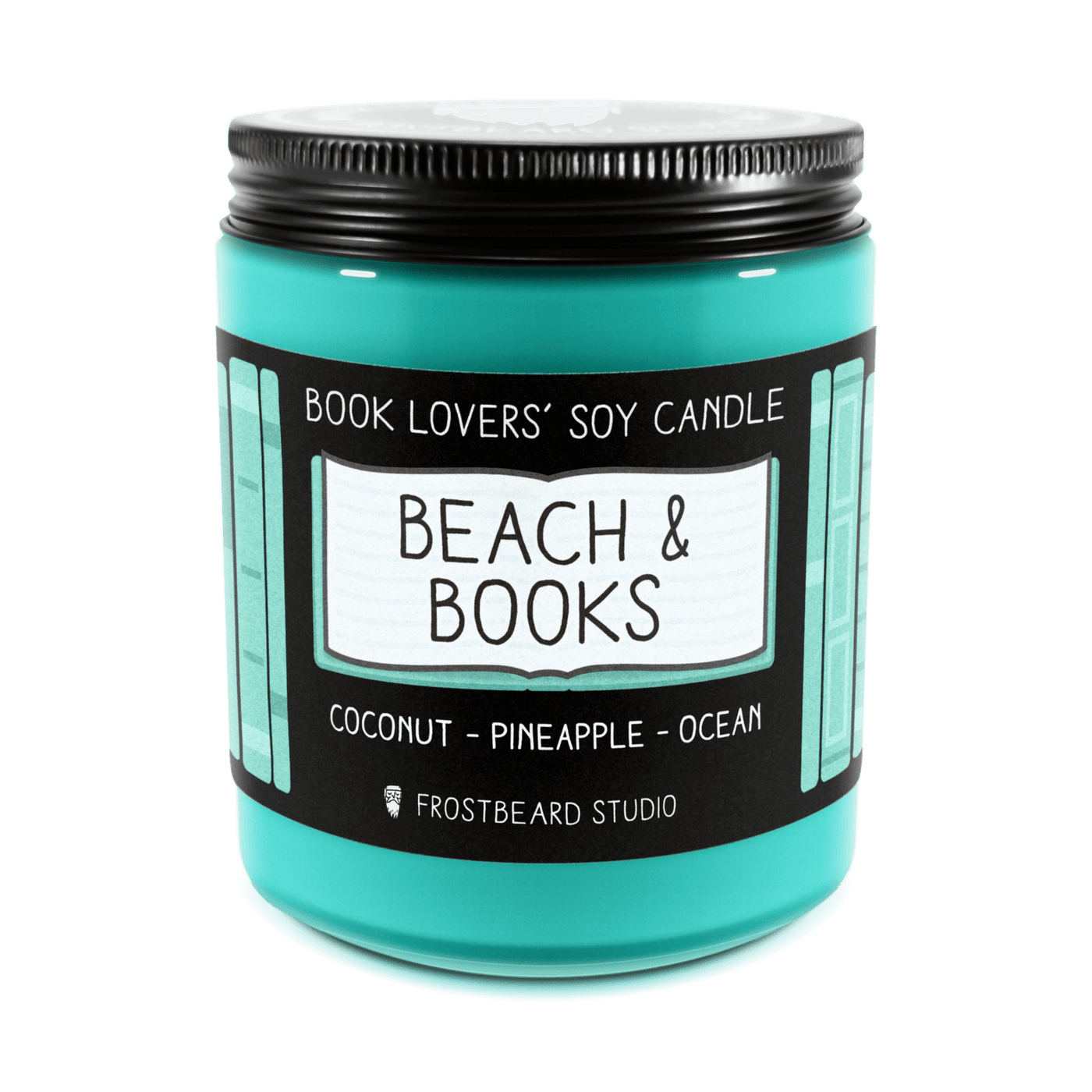 Beach & Books - 8 oz Jar - Book Lovers' Soy Candle - Frostbeard Studio
