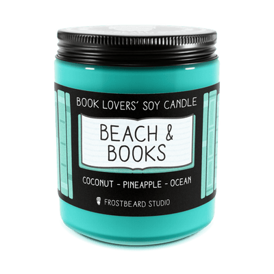 Beach & Books - 8 oz Jar - Book Lovers' Soy Candle - Frostbeard Studio