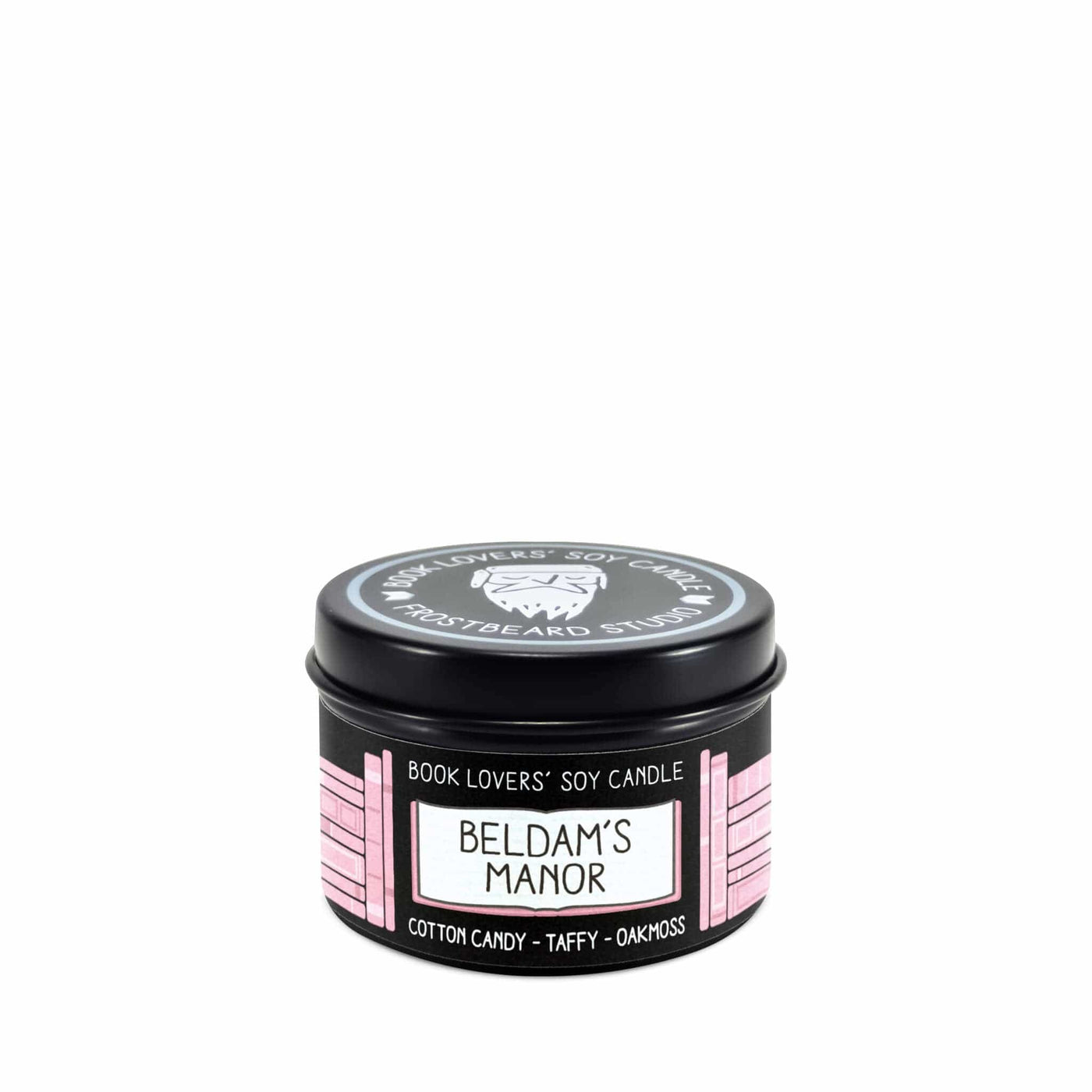 Beldam's Manor - 2 oz Tin - Book Lovers' Soy Candle - Frostbeard Studio